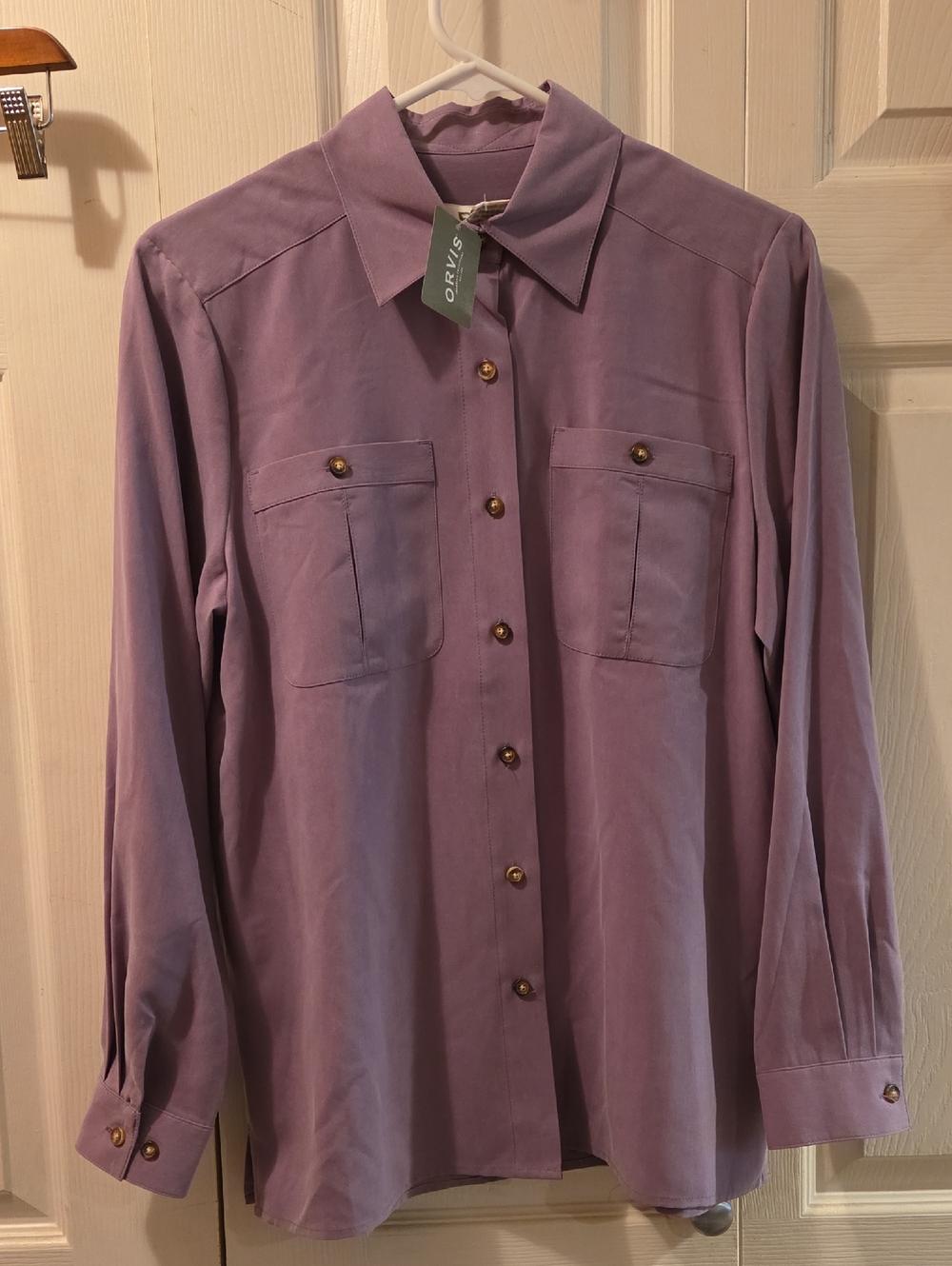 Orvis Lavender Button-Front Women's Blouse